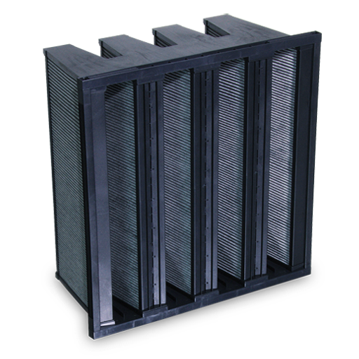 HS-Carbo-Pak activated carbon V-bank molecular filter for gas-phase air cleaning – ISO 10121 GPACD for VOC and odour removal in HVAC systems